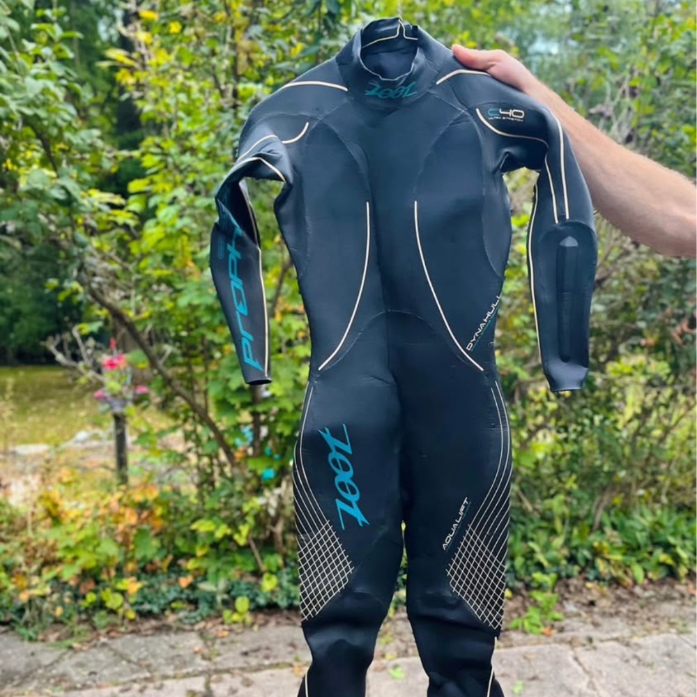 Zoot Black Full-Body Women's Swim Wetsuit with Teal Accents